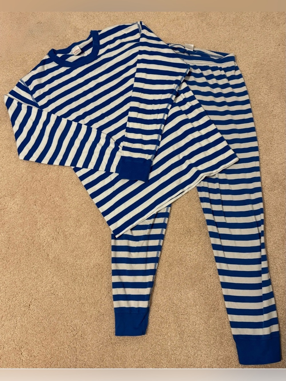Hanna Andersson Men’s Organic Cotton Striped Pajama Set – Size Large